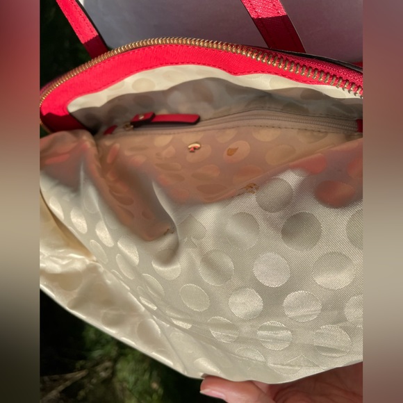 Kate Spade’s Red Leather Zip Top Satchel - Picture 9 of 13